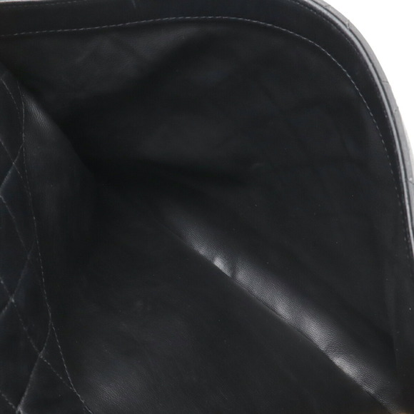 CHANEL - Lambskin Quilted Leather Shoulder Bag Black  CHANEL Black Lambskin Leather Shoulder Bag